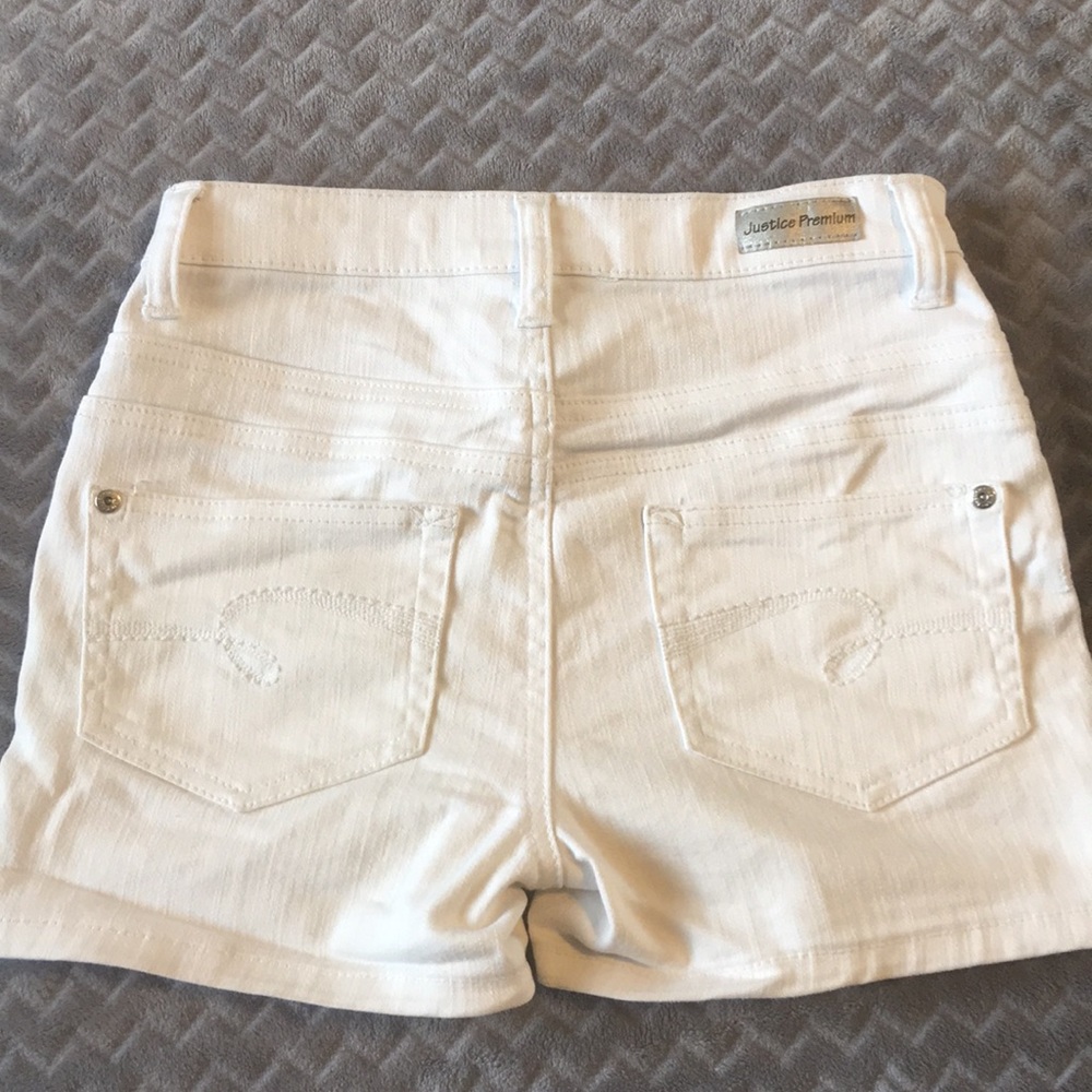 Justice Premium Jeans white girls shorts.